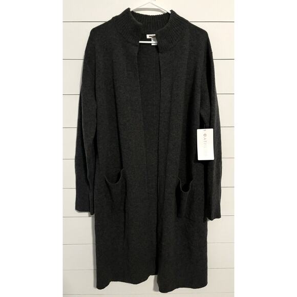 Athleta Spirit Refined Wool Cashmere Wrap Charcoal‎ Gray Heather Large NWT $259 - Picture 7 of 12